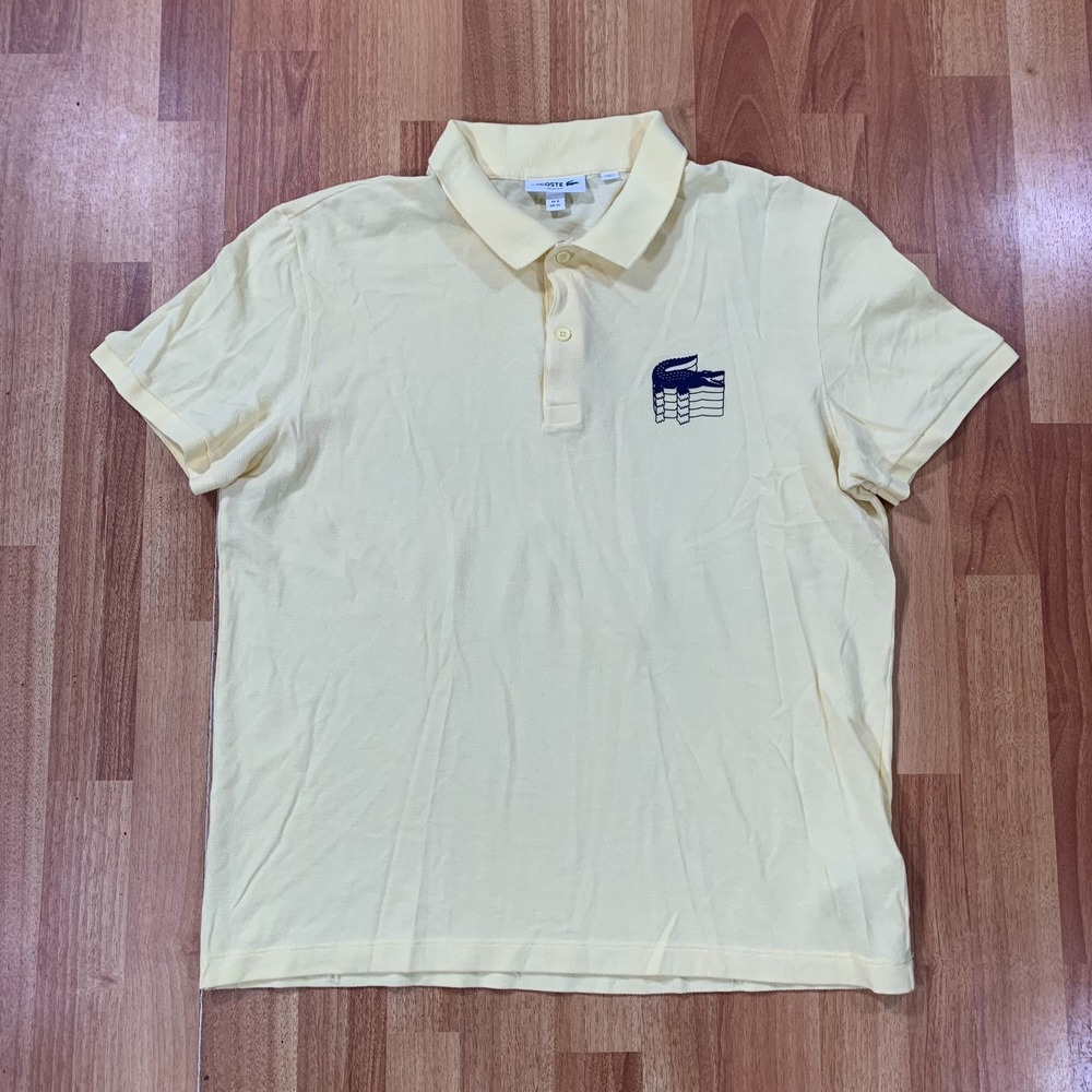 Lacoste Polo Shirt Mens Large* Size 6 Yellow Gator Rugby Golf Casual